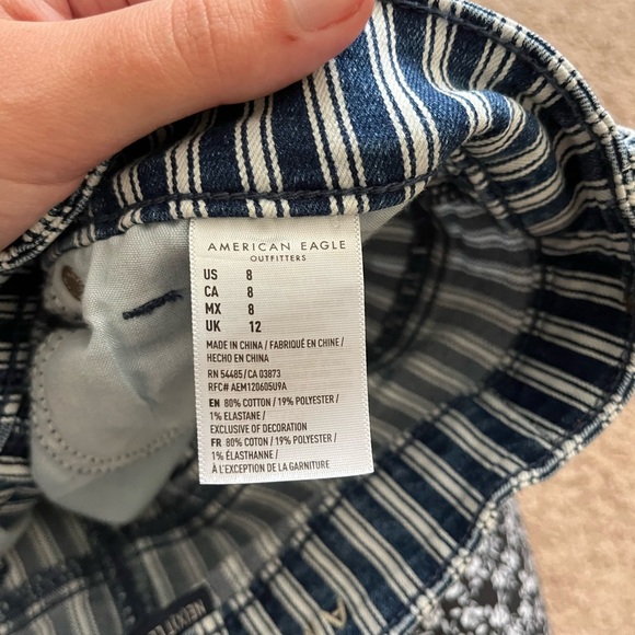 AEO Striped High Rise Shortie Shorts - Picture 7 of 7